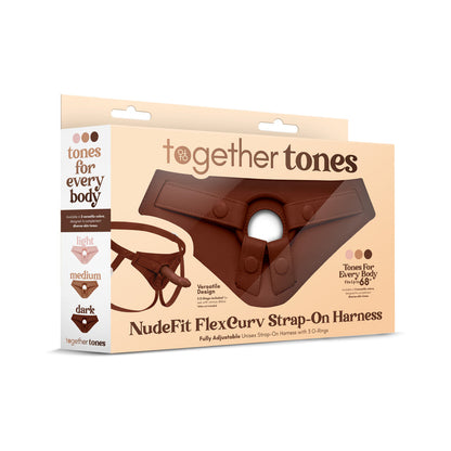 TOGETHER TOY - TOGETHER TONES NUDEFIT FLEXCURV STRAP-ON HARNESS DARK