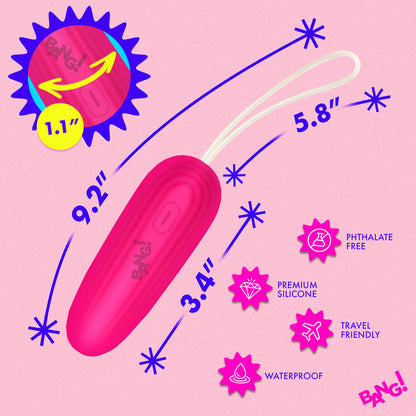 XR BRANDS - OVO VIBRATÓRIO EM SILICONE BANG! COR-DE-ROSA
