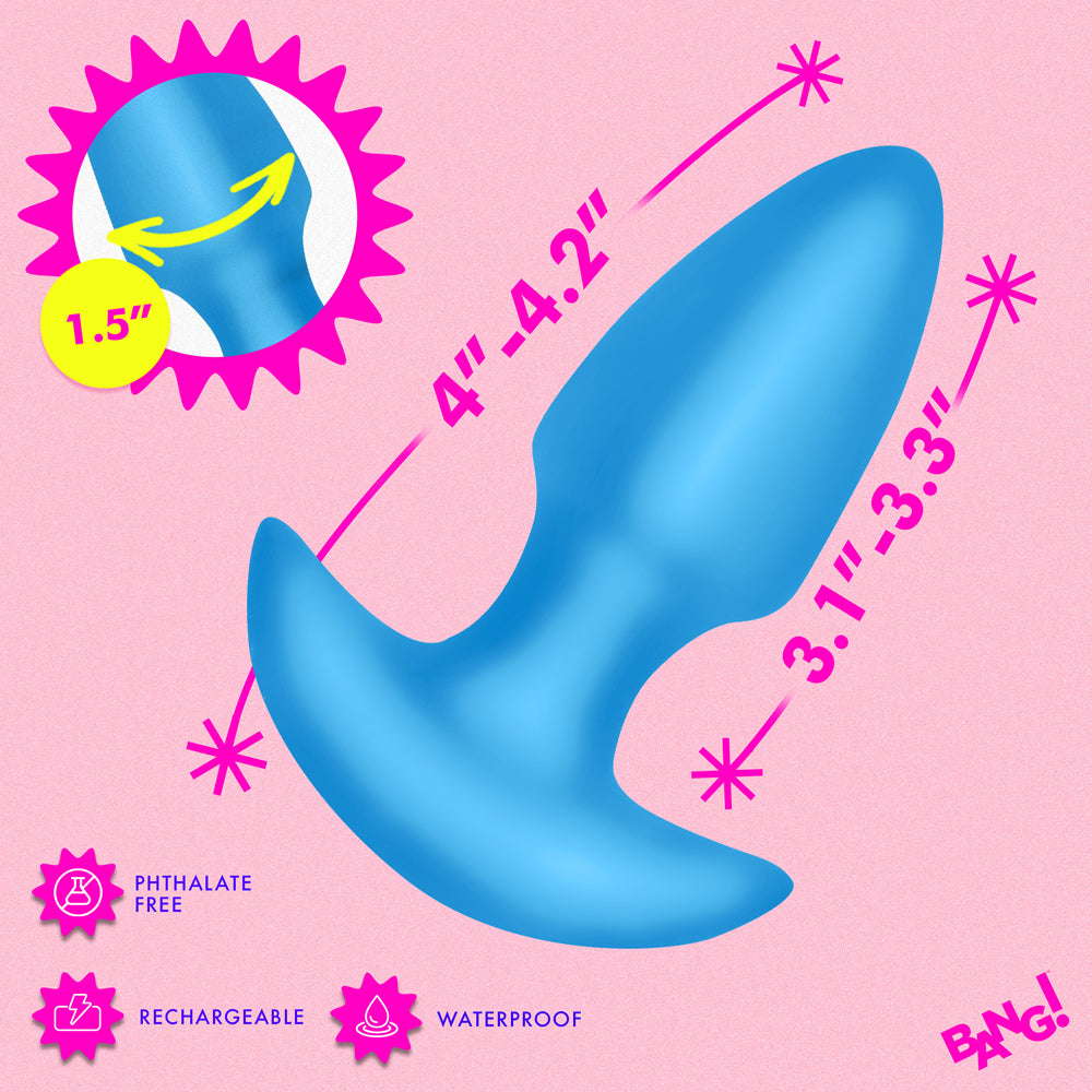 XR BRANDS - BANG! BUTT PLUG DE SILICONE COM VIBRAÇÃO E MOVIMENTO DE THRUSTING