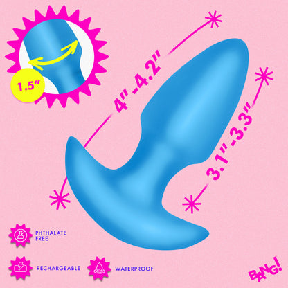 XR BRANDS - BANG! BUTT PLUG DE SILICONE COM VIBRAÇÃO E MOVIMENTO DE THRUSTING