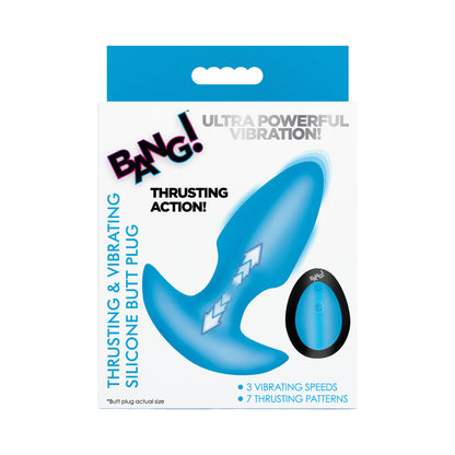 XR BRANDS - BANG! BUTT PLUG DE SILICONE COM VIBRAÇÃO E MOVIMENTO DE THRUSTING