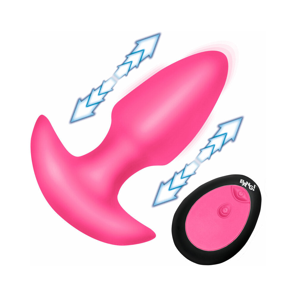 XR BRANDS - BANG! BUTT PLUG DE SILICONE COM VIBRAÇÃO E MOVIMENTO DE THRUSTING