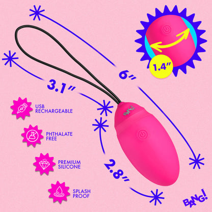 XR BRANDS - BANG! OVO VIBRATÓRIO EM SILICONE COM COMANDO DIGITAL