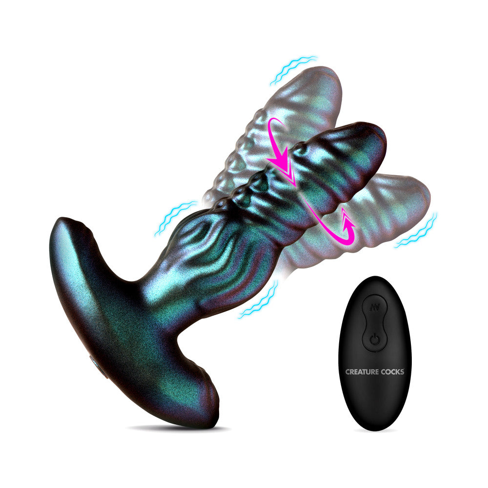 XR BRANDS - VIBRADOR ANAL DE SILICONE CREATURE COCKS OCTO-SQUIRM COM MOVIMENTO DE TORÇÃO