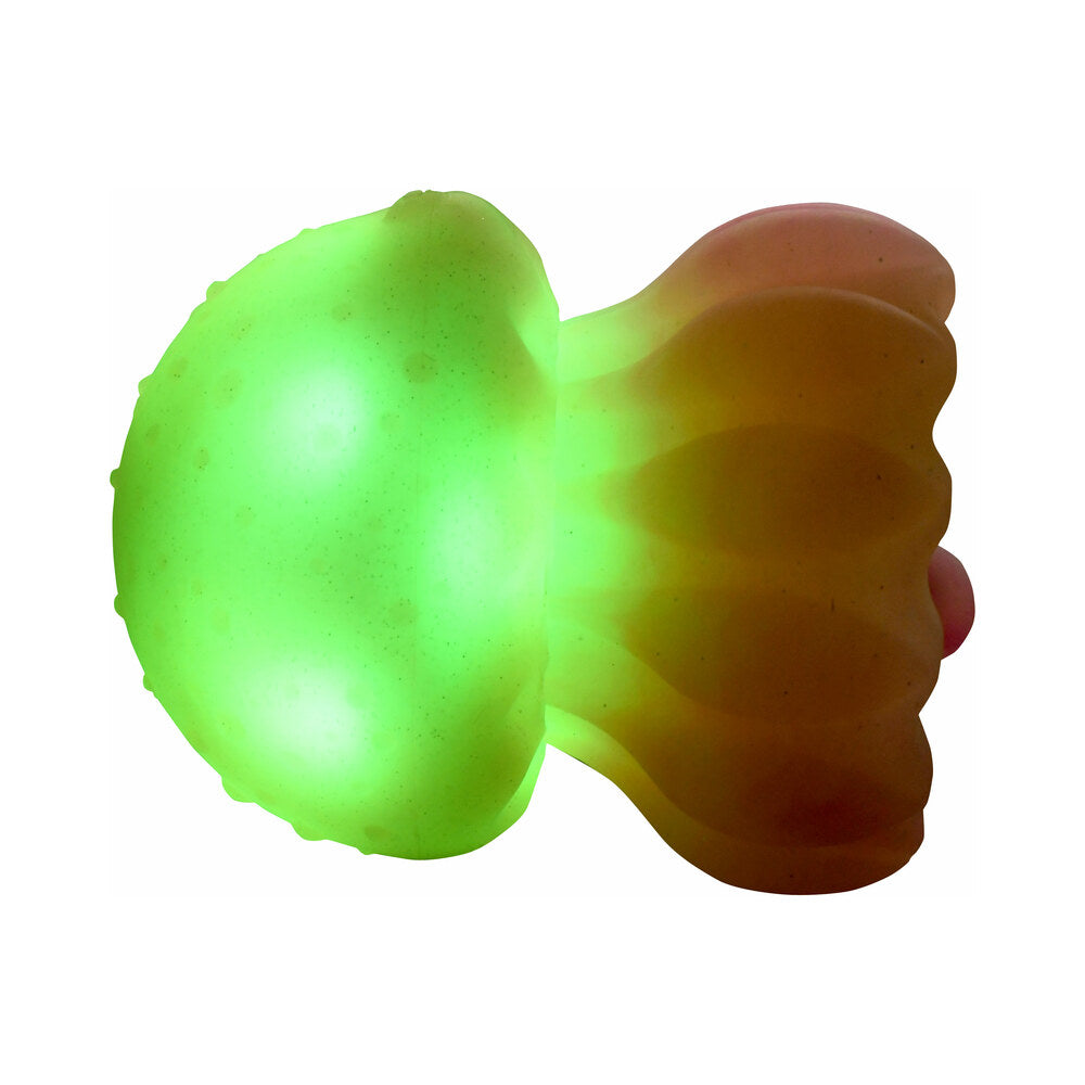 XR BRANDS - ESTIMULADOR VIBRATÓRIO E DE LAMBIS DELAS COM EFEITO GLOW CREATURE CUTIES