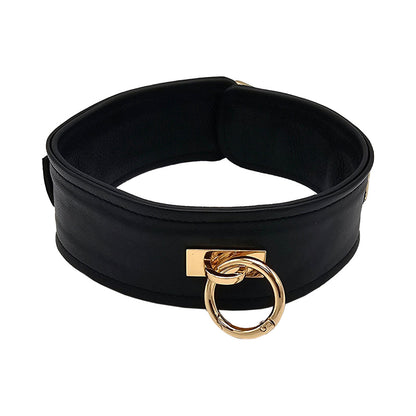 ROUGE GARMENTS - ROUGE LEATHER PLAIN COLLAR PRETO COM ACESSÓRIOS DOURADOS