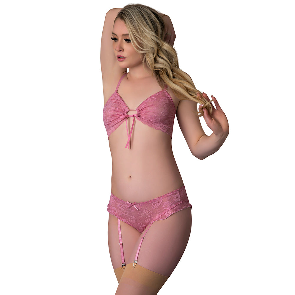 MAGIC SILK - WISTERIA MIST BRALETTE & PANTY WITH REMOVABLE GARTERS