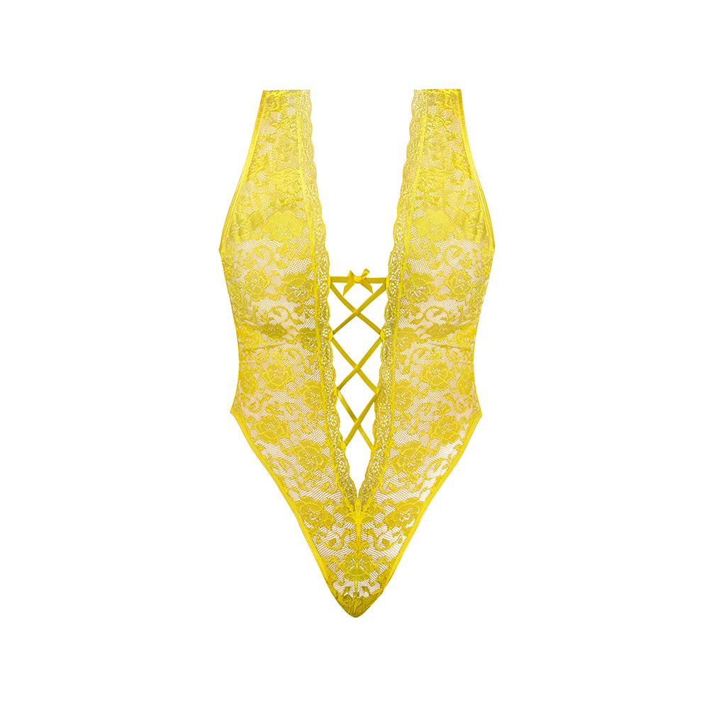 MAGIC SILK - DAFFODIL DREAMS TEDDY WITH SNAP CROTCH
