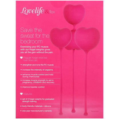 OHMIBOD - CONJUNTO DE 3 PEÇAS EXERCITADOR DE KEGEL LOVELIFE FLEX ROSA