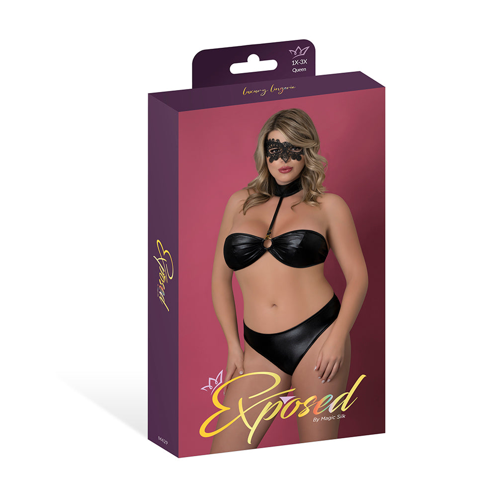 MAGIC SILK - CONJUNTO SINFUL BANDEAU COM Tanga E MÁSCARA E CHOKER REMOVÍVEL