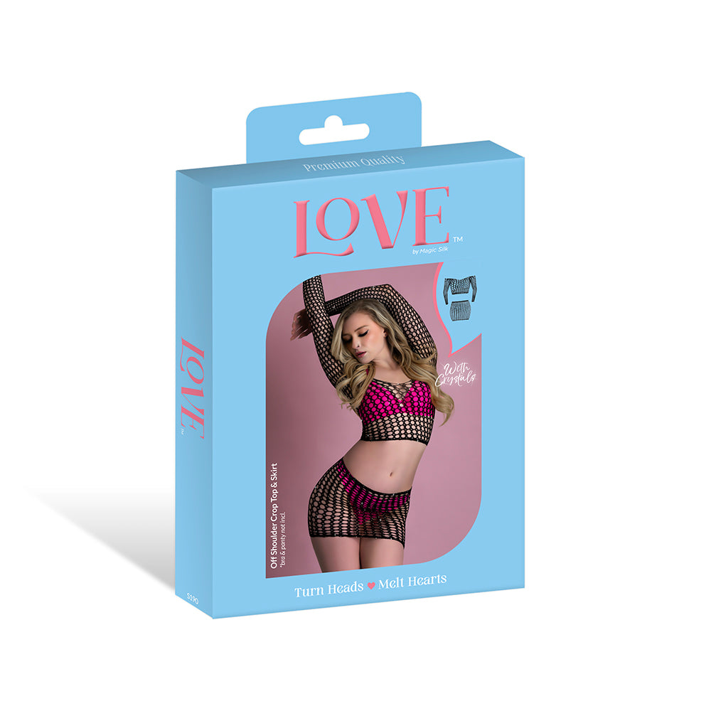 MAGIC SILK - SEAMLESS OFF-SHOULDER CROP TOP & SKIRT