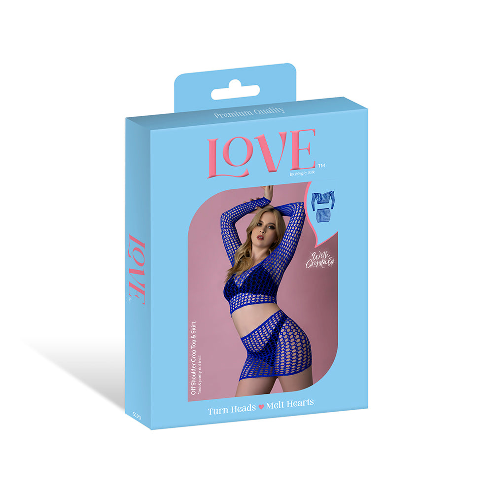 MAGIC SILK - SEAMLESS OFF-SHOULDER CROP TOP & SKIRT