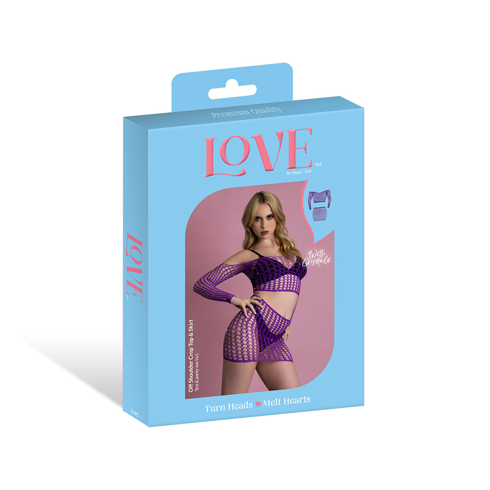 MAGIC SILK - SEAMLESS OFF-SHOULDER CROP TOP & SKIRT