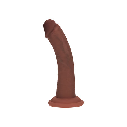 SHOTS - REALROCK DUAL DENSITY SILICONE REALISTIC CURVED DILDO 6 IN.