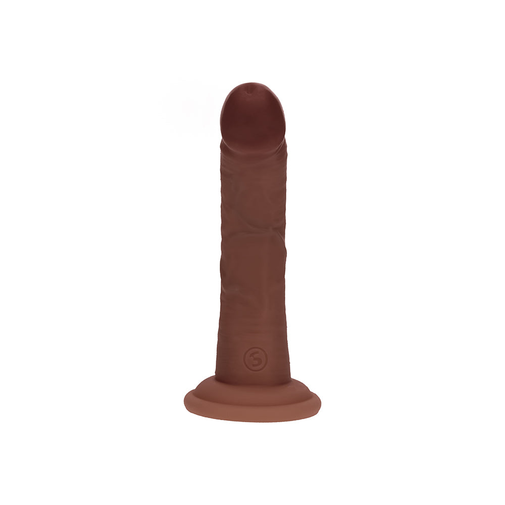 SHOTS - REALROCK DUAL DENSITY SILICONE REALISTIC CURVED DILDO 6 IN.