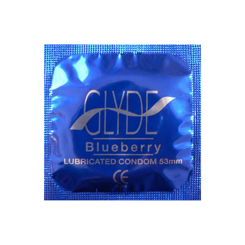 PRESERVATIVOS GLYDE - PRESERVATIVOS DE LÁTEX ULTRATHIN GLYDE COM SABOR A MIRTILO EMBALAGEM DE 12 UNIDADES