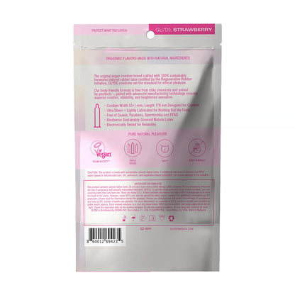 GLYDE - ULTRATHIN LATEX CONDOM STRAWBERRY FLAVORED 12-COUNT