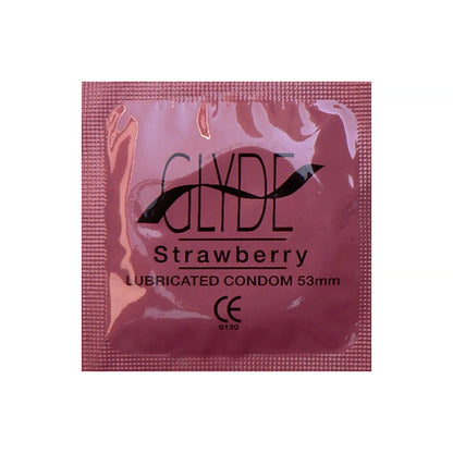 GLYDE - ULTRATHIN LATEX CONDOM STRAWBERRY FLAVORED 12-COUNT