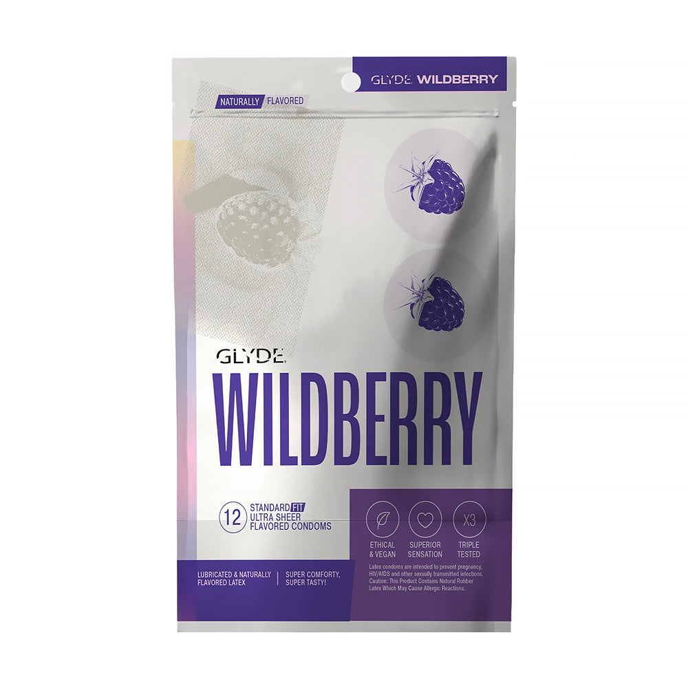 GLYDE - ULTRATHIN LATEX CONDOM WILDBERRY FLAVORED 12-COUNT