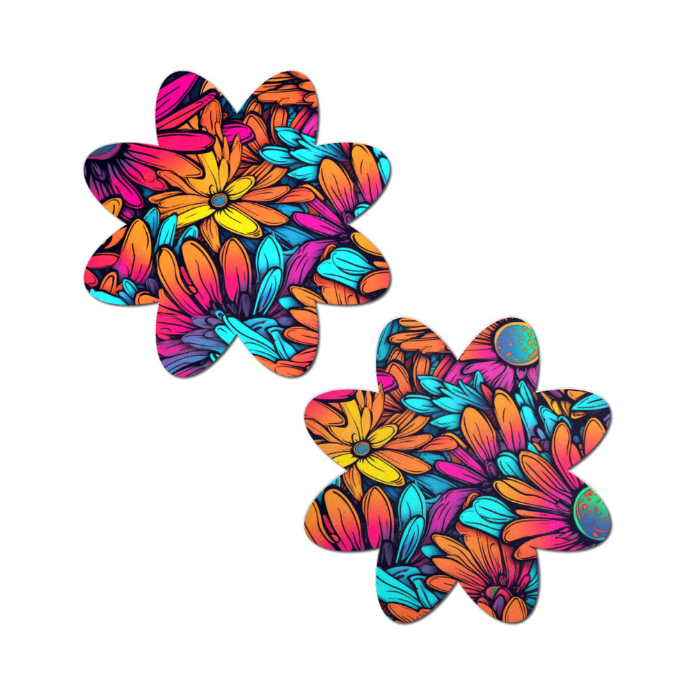 PASTEASE - ADESIVOS MAMILARES NEON FLOWERS