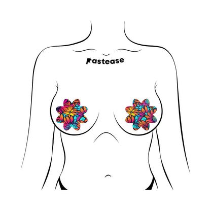 PASTEASE - ADESIVOS MAMILARES NEON FLOWERS