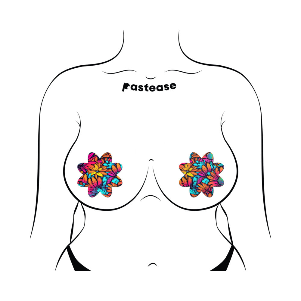 PASTEASE - ADESIVOS MAMILARES NEON FLOWERS
