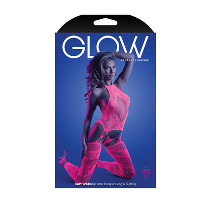 FANTASY LINGERIE - GLOW CAPTIVATING BODYSTOCKING COM GOLA ALTA E FIO DENTAL TAMANHO ÚNICO