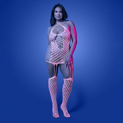 FANTASY LINGERIE - GLOW METAMORPHIC VESTIDO BODYSTOCKING QUE BRILHA NO ESCURO