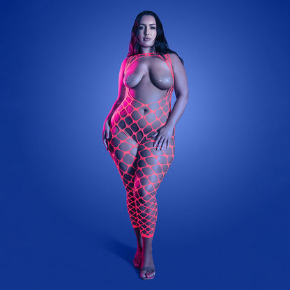 FANTASY LINGERIE - GLOW WANT IT ALL BODYSTOCKING REVERSÍVEL & COLARES DE MAMILOS COM STRASS TAMANHO QUEEN