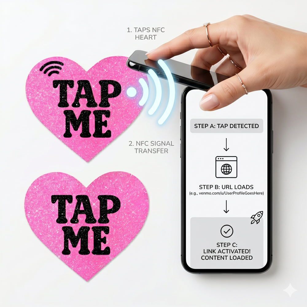 NEVA NUDE - WORTH THE TAP HOT PINK HEART SMART NFC PASTIES