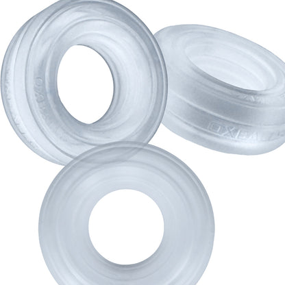 OXBALLS - HUNKYJUNK ROTO GROOVED GRIPPER-RIBBED COCK RING CLEAR STEAM