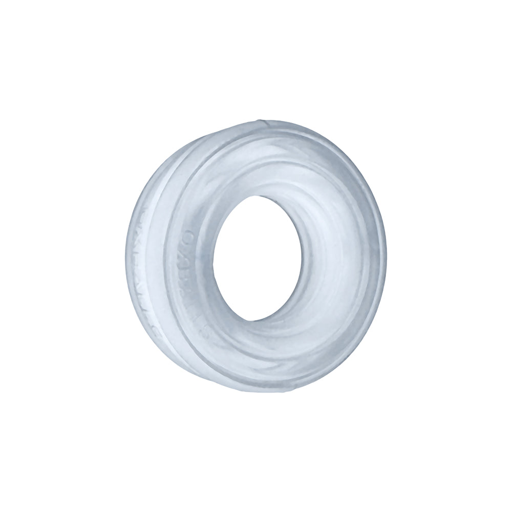 OXBALLS - HUNKYJUNK ROTO GROOVED GRIPPER-RIBBED COCK RING CLEAR STEAM