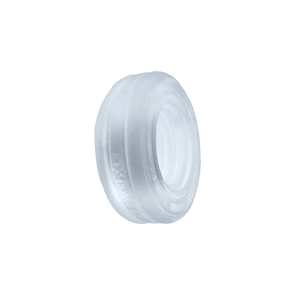 OXBALLS - HUNKYJUNK ROTO GROOVED GRIPPER-RIBBED COCK RING CLEAR STEAM