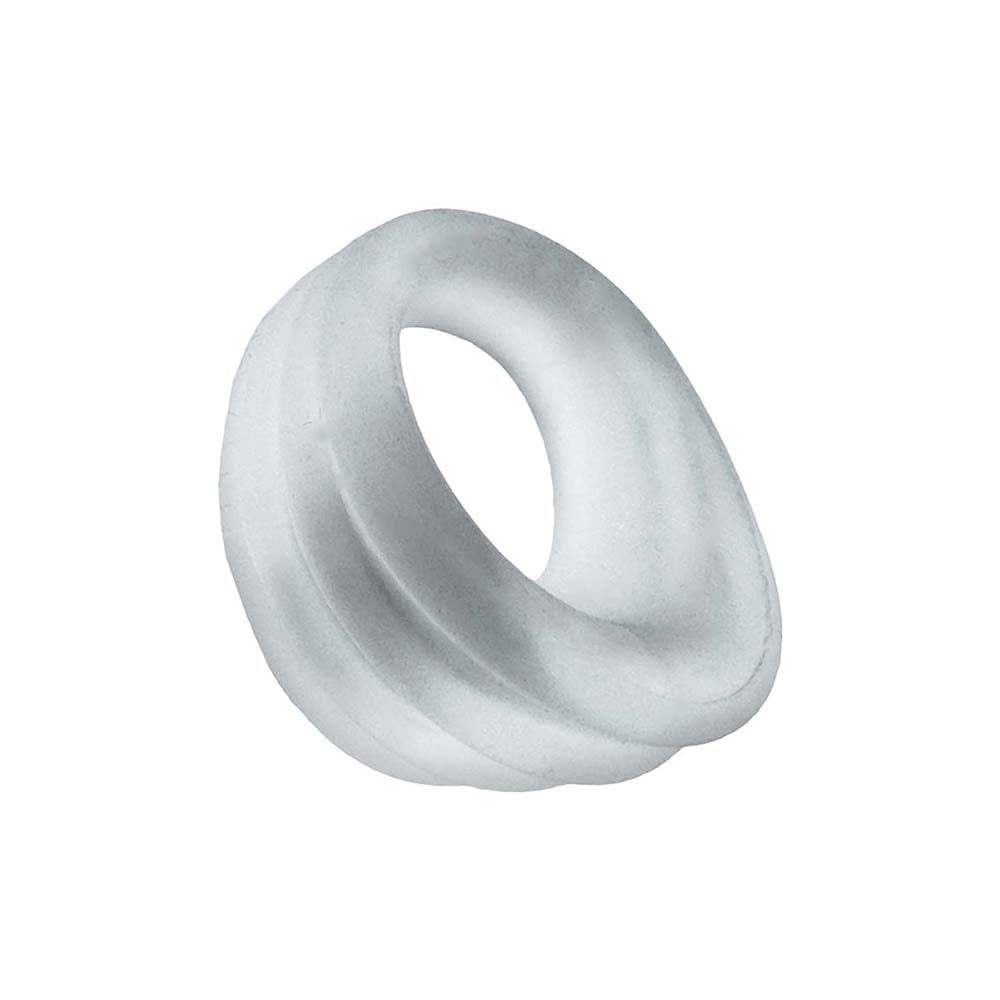OXBALLS - HUNKYJUNK SLIMMER SCOOP-STYLE COCK RING, CLEAR STEAM