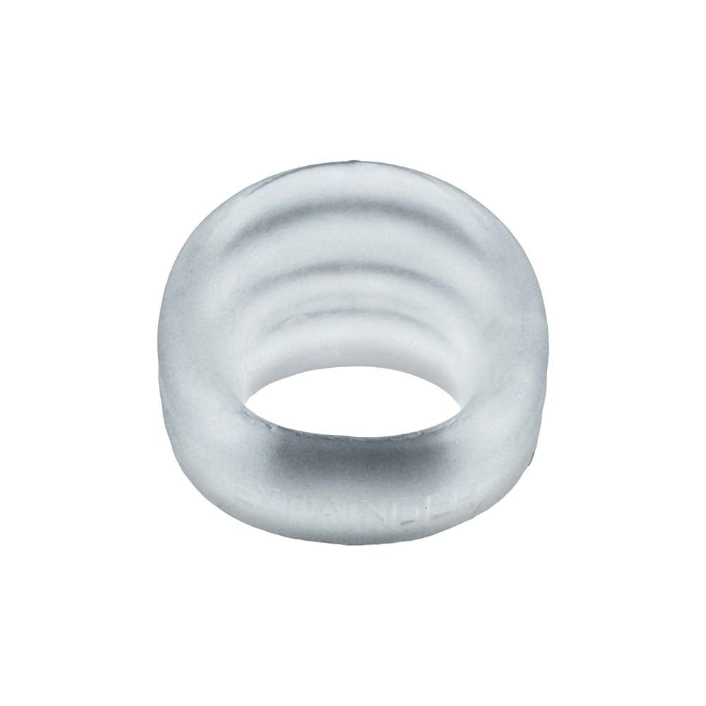 OXBALLS - HUNKYJUNK SLIMMER SCOOP-STYLE COCK RING, CLEAR STEAM