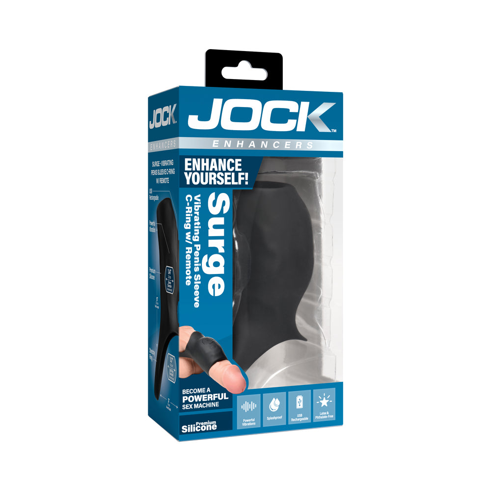 CURVE NOVELTIES - JOCK ENHANCERS SURGE VIBRATING PENIS SLEEVE C-RING WITH REMOTE