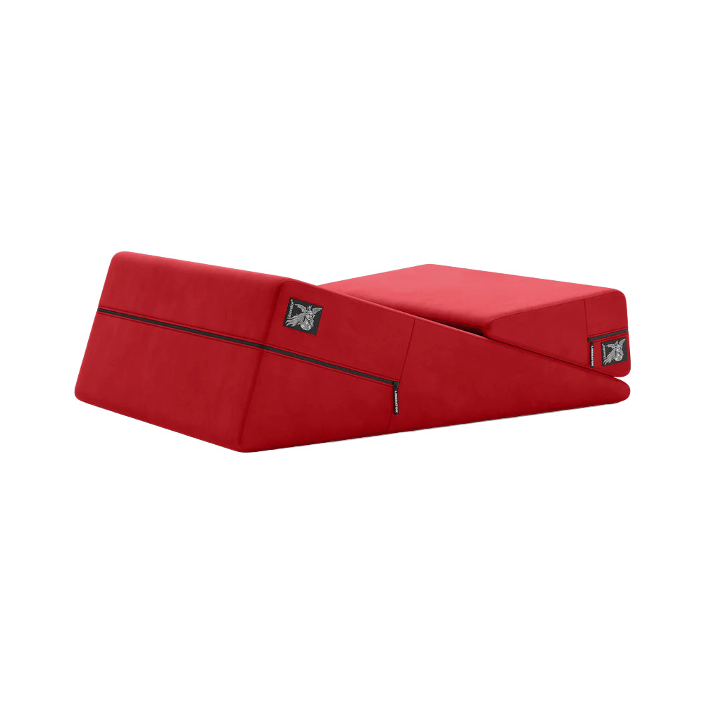 LIBERATOR - CONJUNTO DE ALMOFADAS WEDGE & RAMP TAMANHO ORIGINAL DÉCOR VELUDO VERMELHO