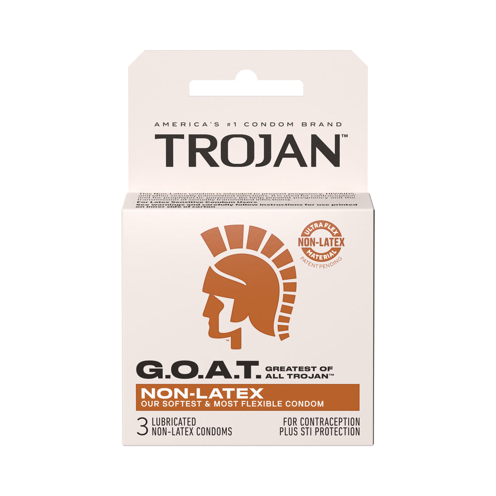 PARADISE MARKETING - TROJAN G.O.A.T. NON-LATEX SILICONE LUBRICATED 3-PACK