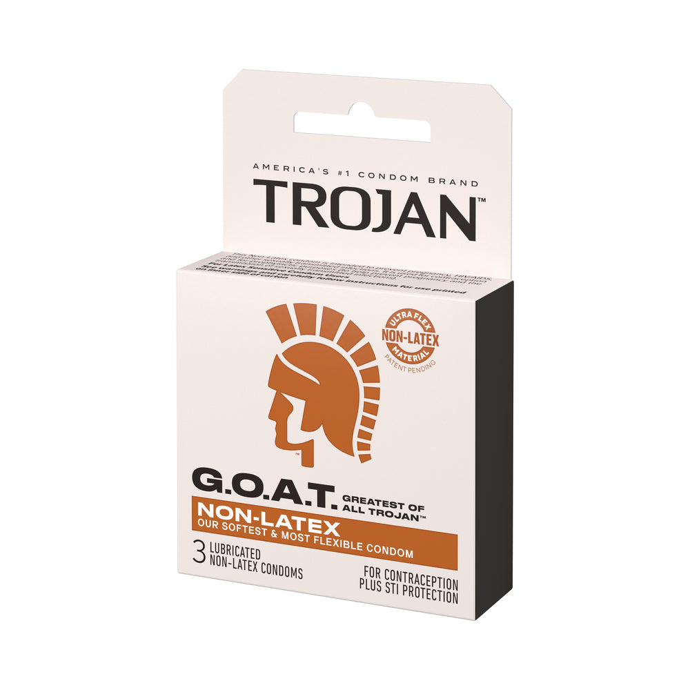 PARADISE MARKETING - TROJAN G.O.A.T. NON-LATEX SILICONE LUBRICATED 3-PACK