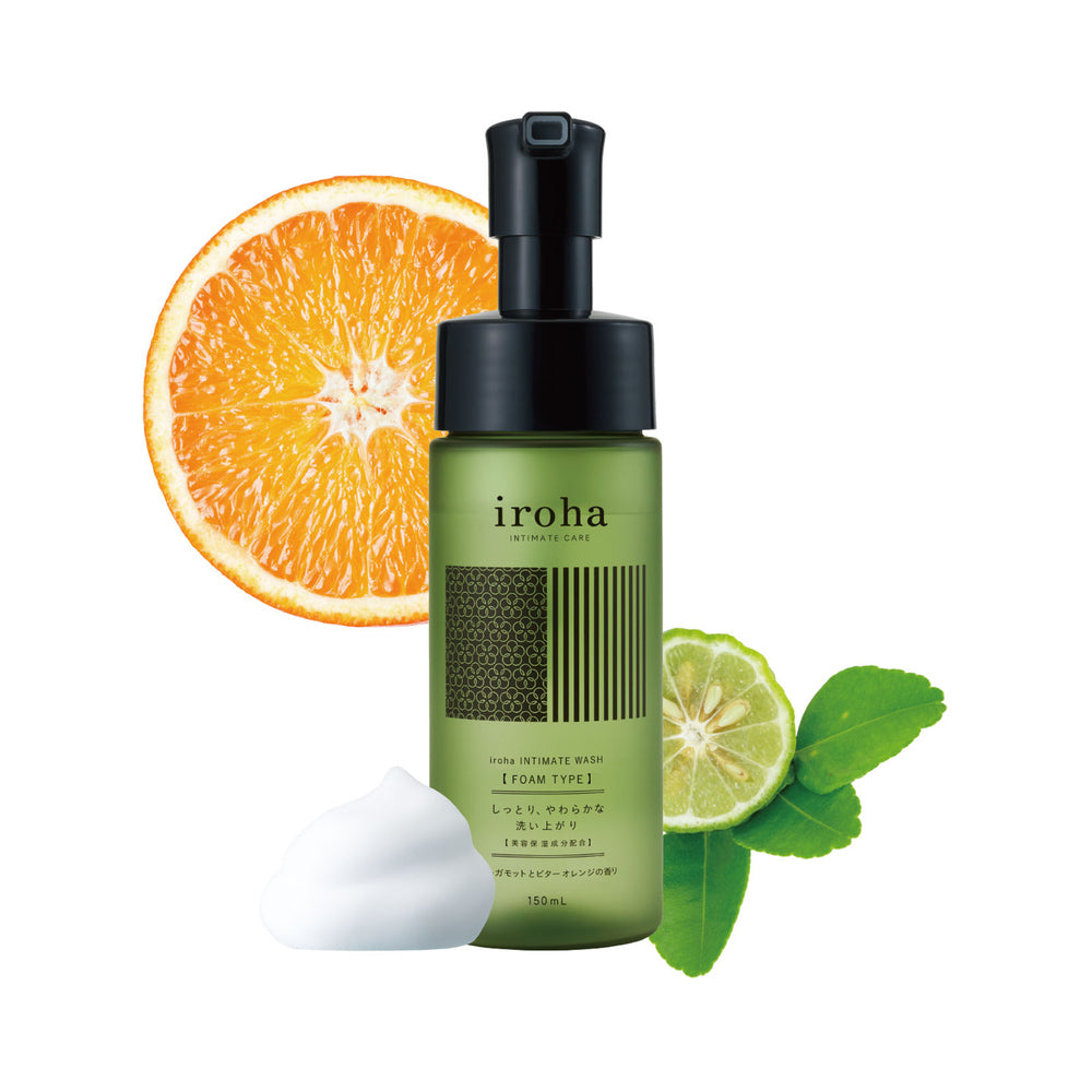 TENGA - ESPUMA DE HIGIENE ÍNTIMA IROHA BERGAMOTA E LARANJA AMARGA 150 ML.
