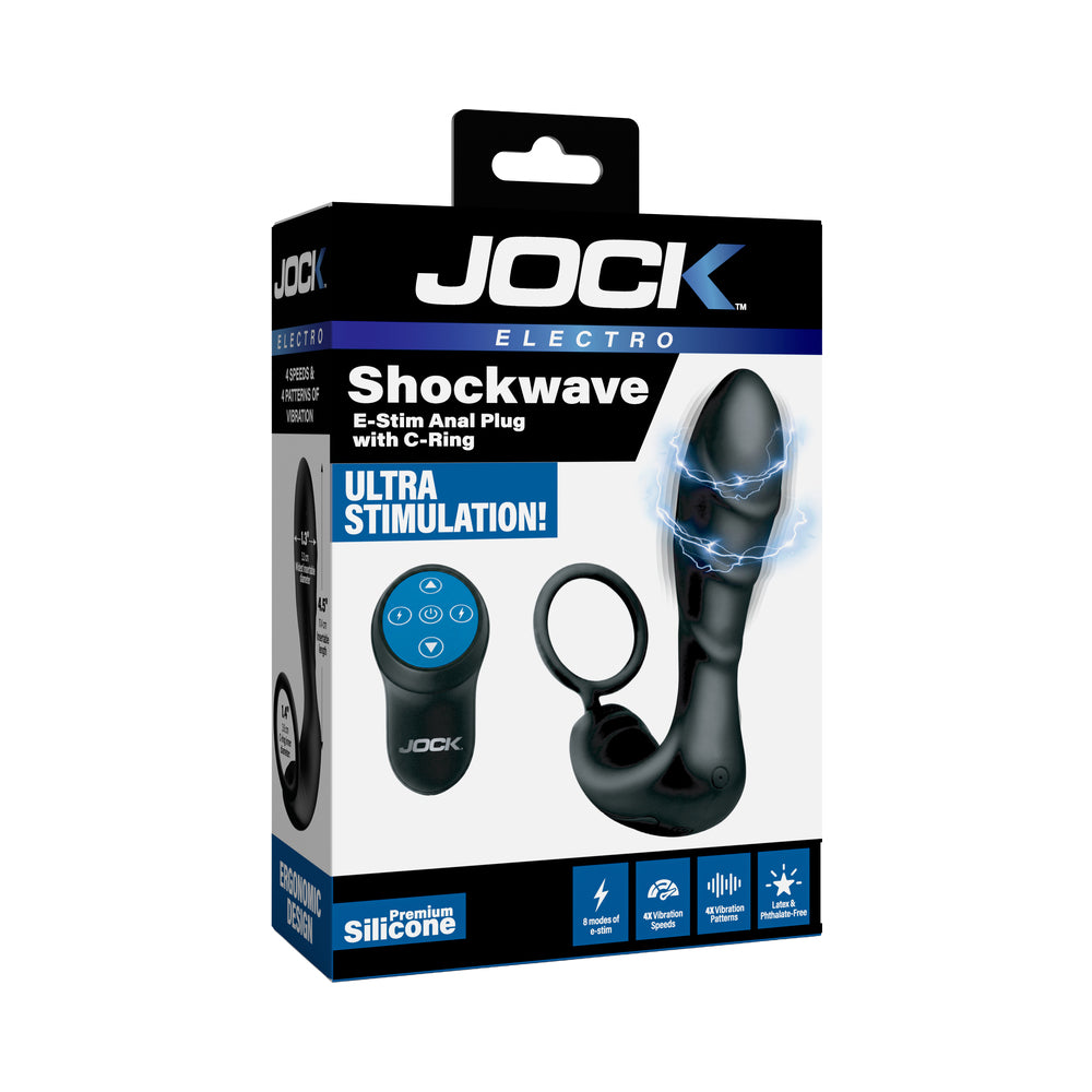 CURVE NOVELTIES - JOCK ELECTRO SHOCKWAVE E-STIM ANAL PLUG WITH C-RING