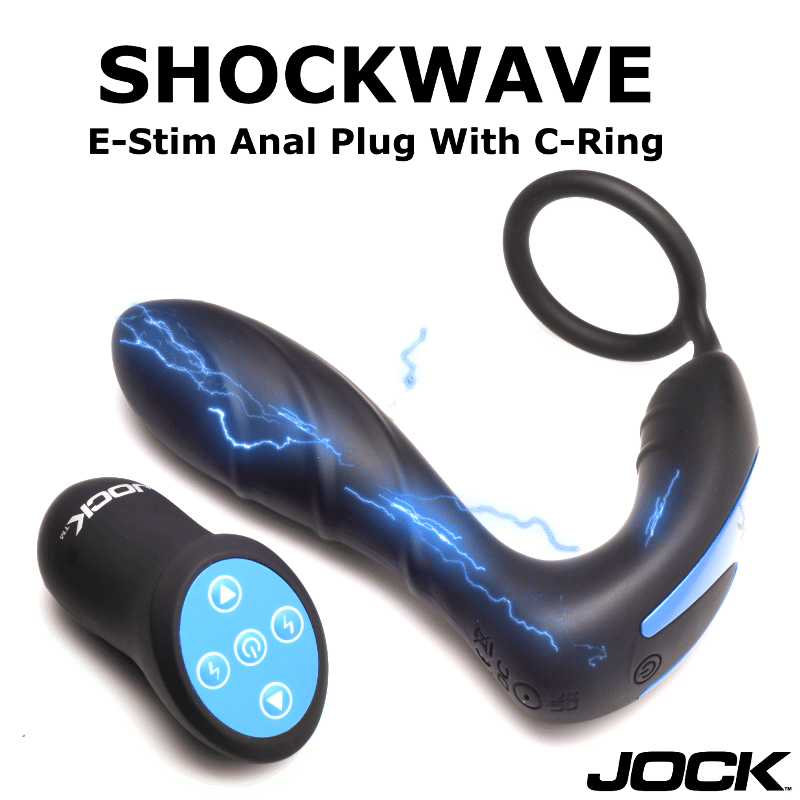 CURVE NOVELTIES - JOCK ELECTRO SHOCKWAVE E-STIM ANAL PLUG WITH C-RING