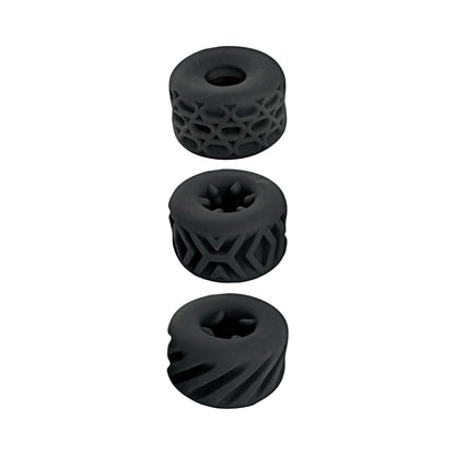 NASSTOYS - ANÉIS DE ESTIMULAÇÃO SUPER ELÁSTICOS EMBALAGEM DE 3 PRETO