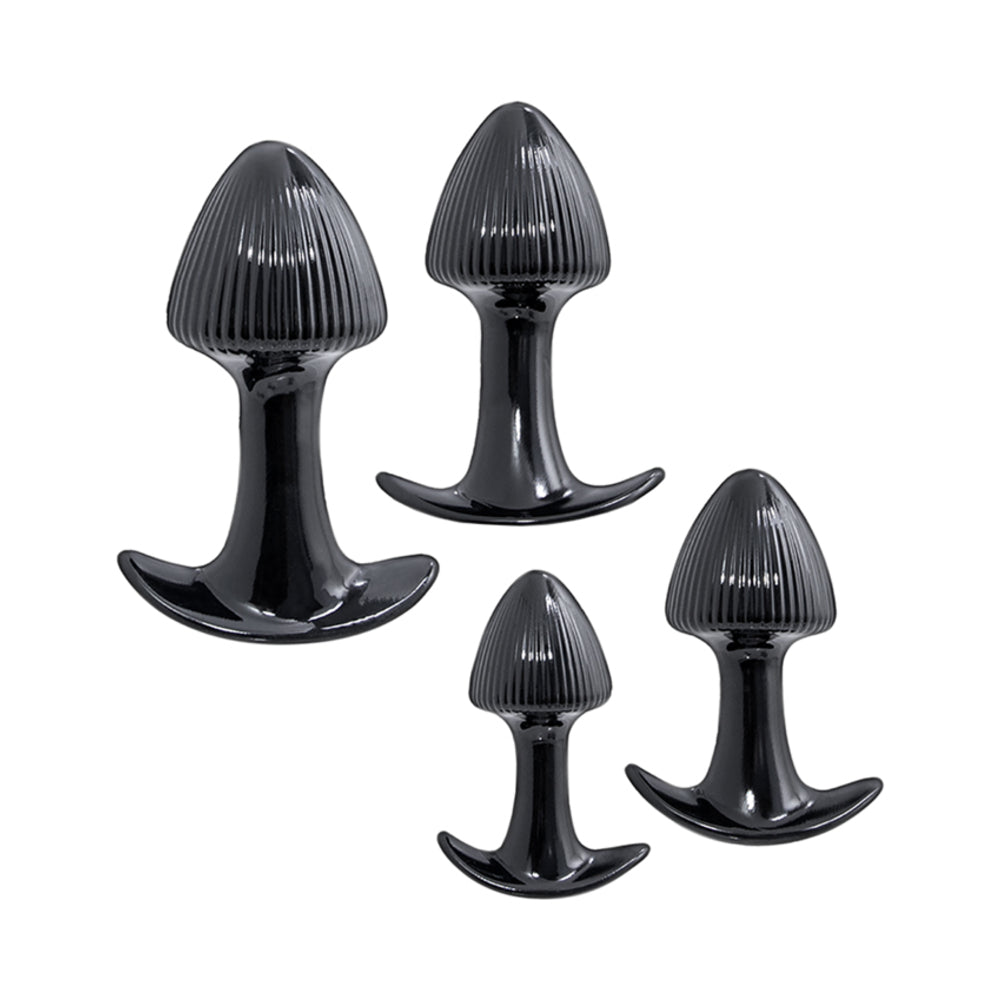 NASSTOYS - CONJUNTO DE 4 PLUGS ANAL DE TREINO WALK AROUND PRETO