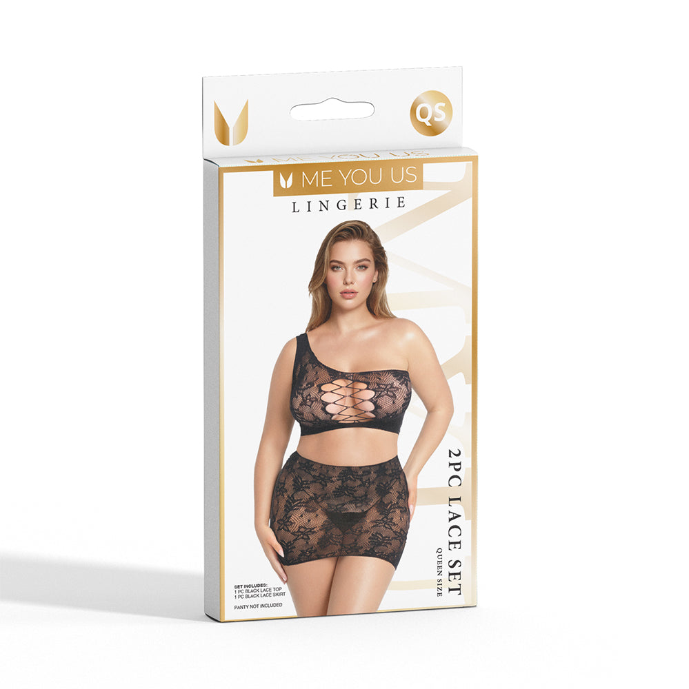 ME YOU US SIGNATURE - CONJUNTO DE 2 PEÇAS ME YOU US LACE PRETO TAMANHO QUEEN