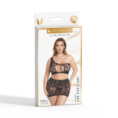 ME YOU US SIGNATURE - CONJUNTO DE 2 PEÇAS ME YOU US LACE PRETO TAMANHO QUEEN