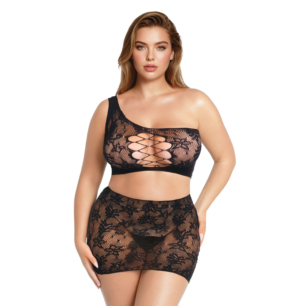 ME YOU US SIGNATURE - CONJUNTO DE 2 PEÇAS ME YOU US LACE PRETO TAMANHO QUEEN
