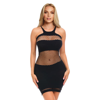 ME YOU US SIGNATURE - ME YOU US FISHNET MINI DRESS BLACK O/S