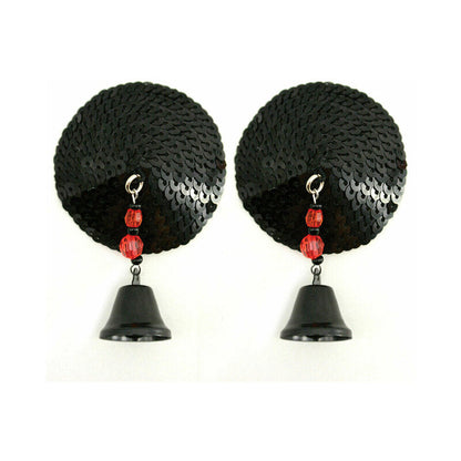 PHS INTERNATIONAL - BIJOUX DE NIP REDONDES COM PAILLETES PRETAS E SINO