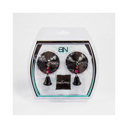 PHS INTERNATIONAL - BIJOUX DE NIP REDONDES COM PAILLETES PRETAS E SINO